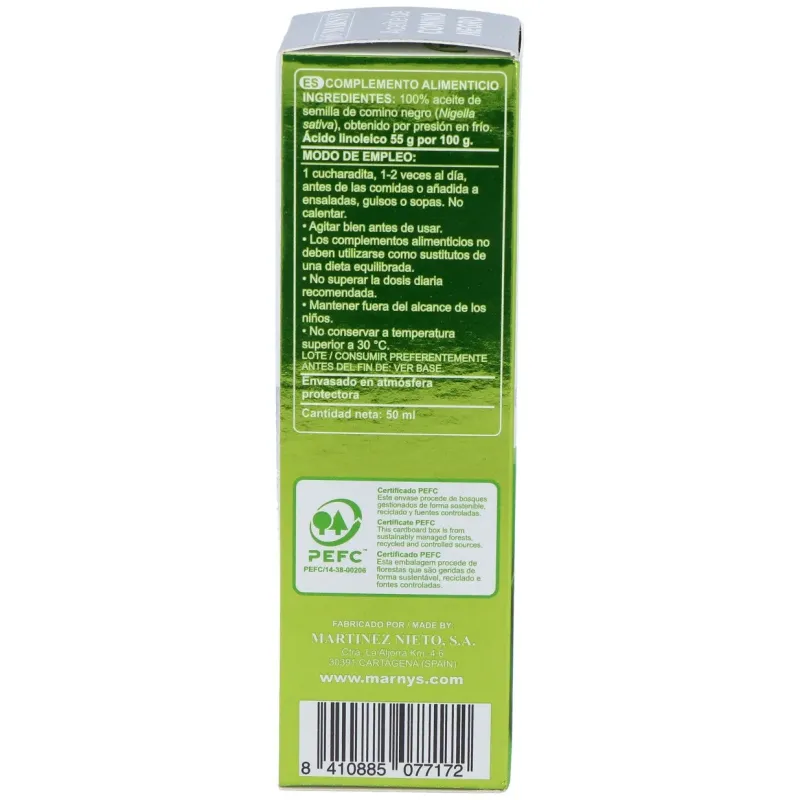 Marnys aceite puro comino negro 50ml | Farmacia Barata
