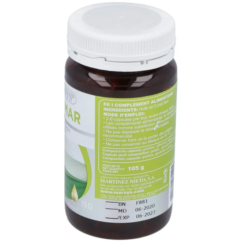Marnys cuminmar aceite de comino negro 150caps | Farmacia Barata