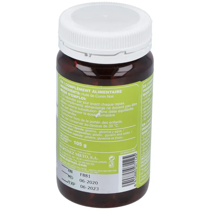Marnys cuminmar aceite de comino negro 150caps | Farmacia Barata