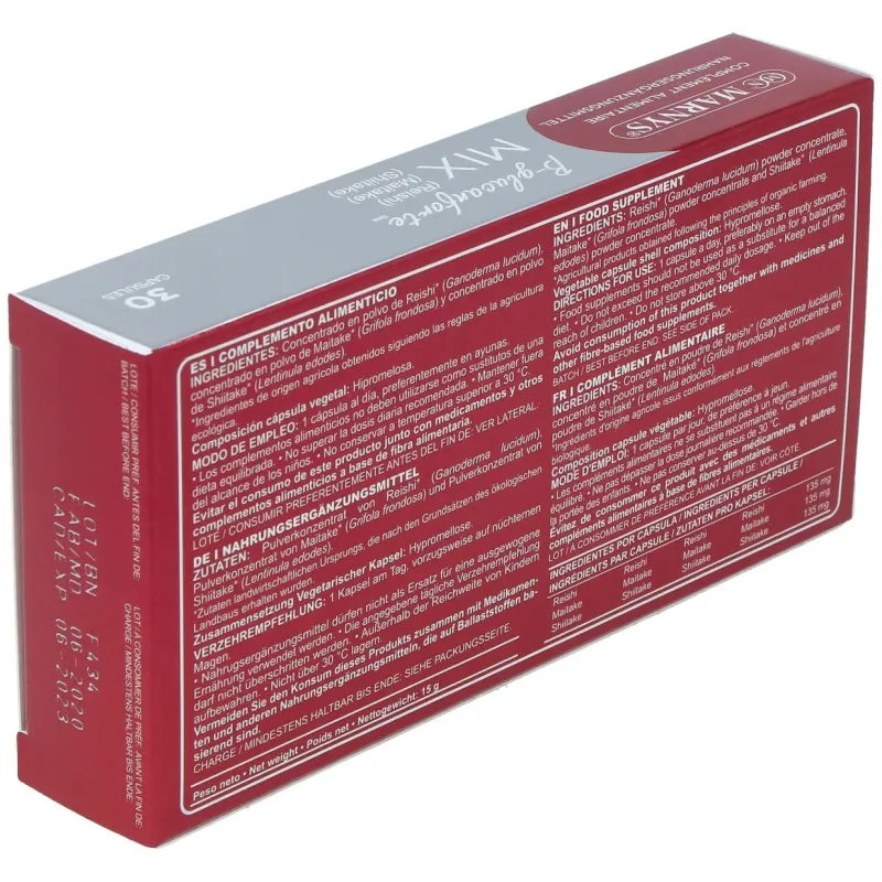 Marnys beta-glucanforte mix setas 30caps | Farmacia Barata