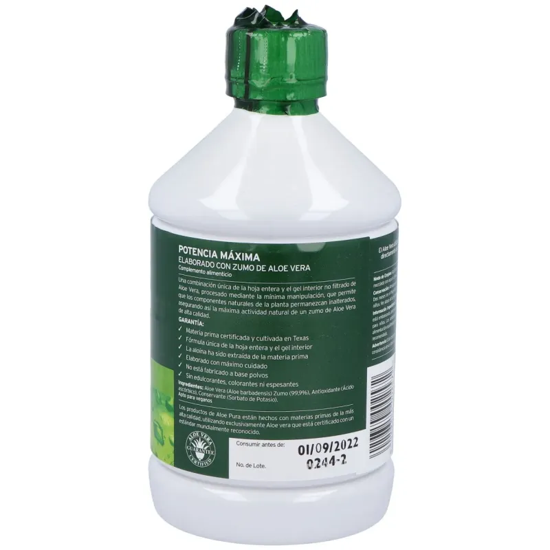 Aloe pura jugo aloe vera fuerza máxima 500ml | Farmacia Barata Aloe pura jugo aloe vera fuerza máxima 500ml | Farmacia Barata