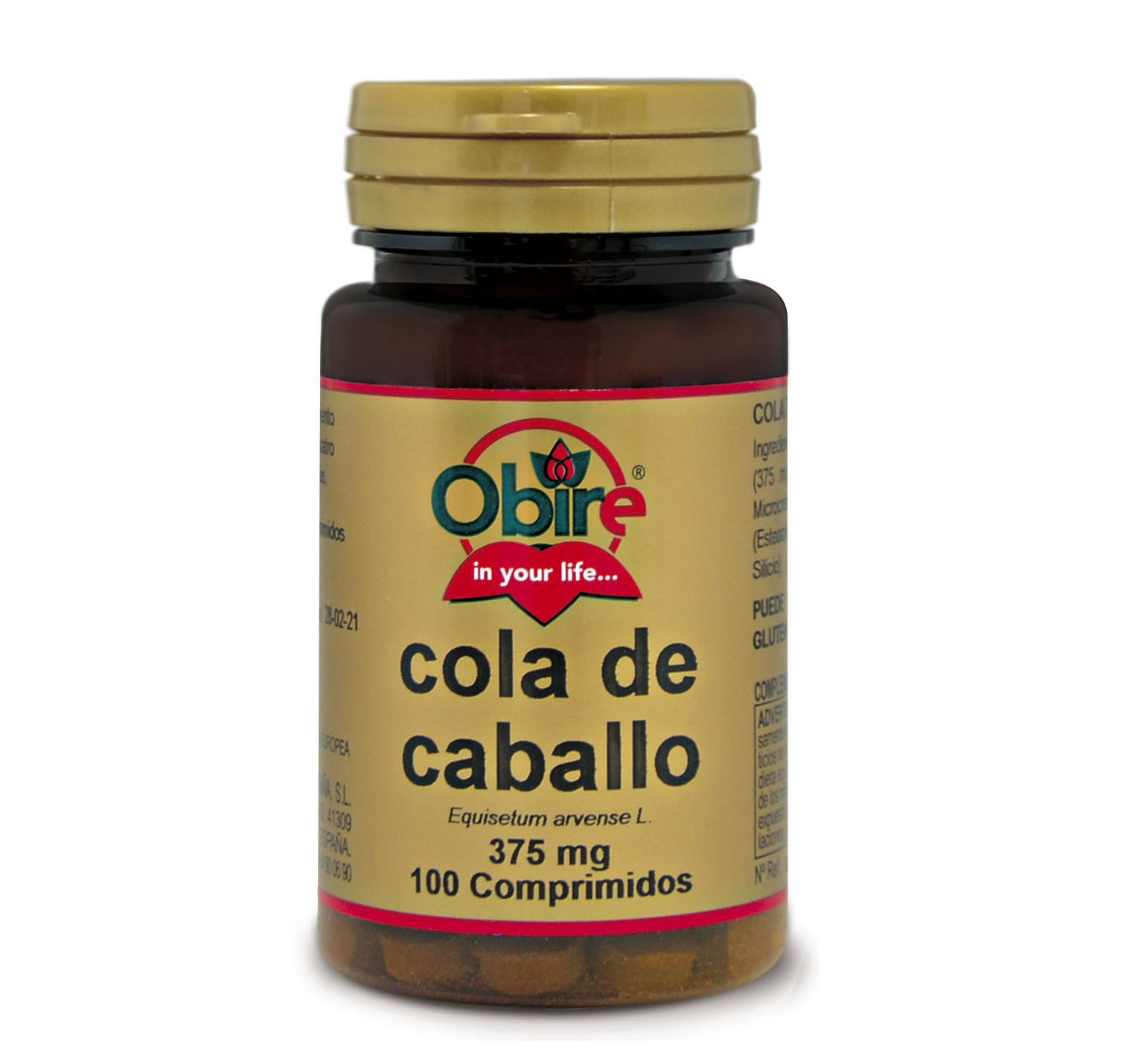 Obire Cola de Caballo 375 mg, 100 Tabletas.