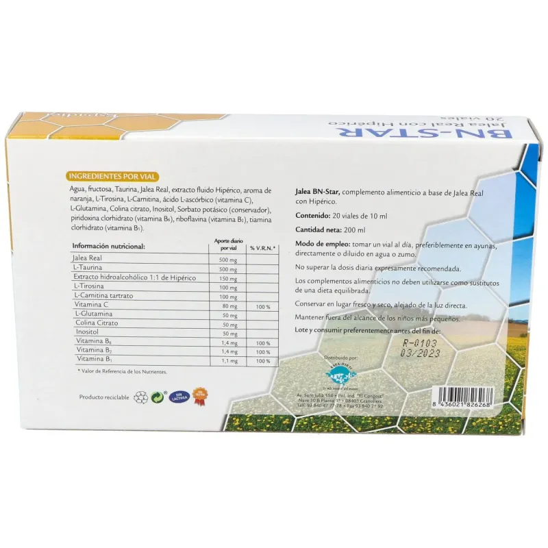 Jalea real+hiperico bn-star 20amp. | Farmacia Barata
