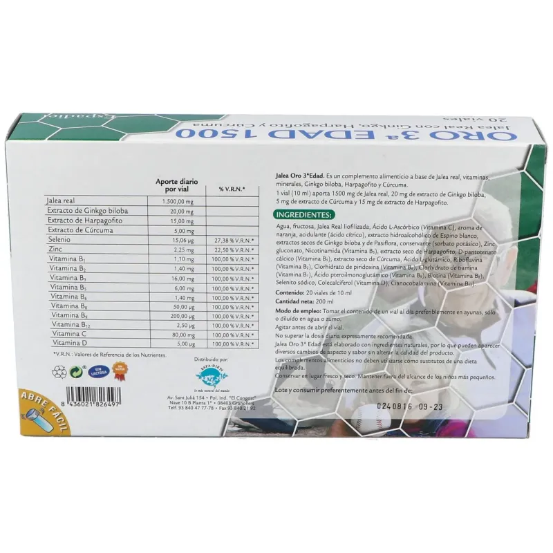 Espadiet jalea real tercera edad oro 20uds | Farmacia Barata Espadiet jalea real tercera edad oro 20uds | Farmacia Barata