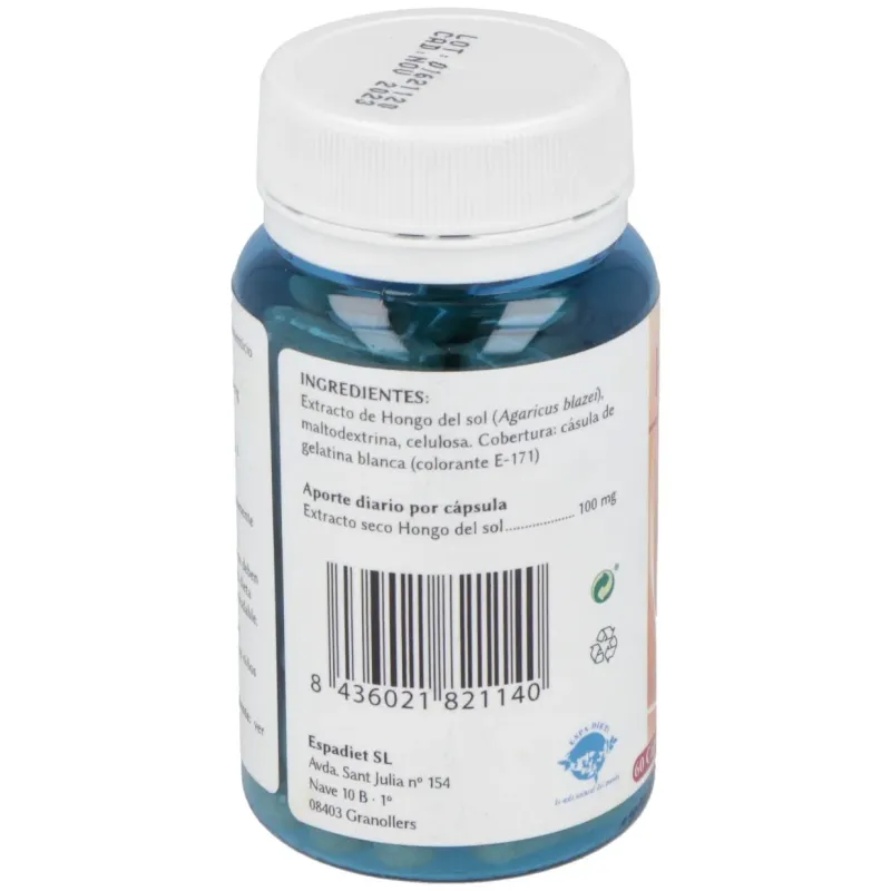 Espadiet hongo del sol 100mg 60caps | Farmacia Barata