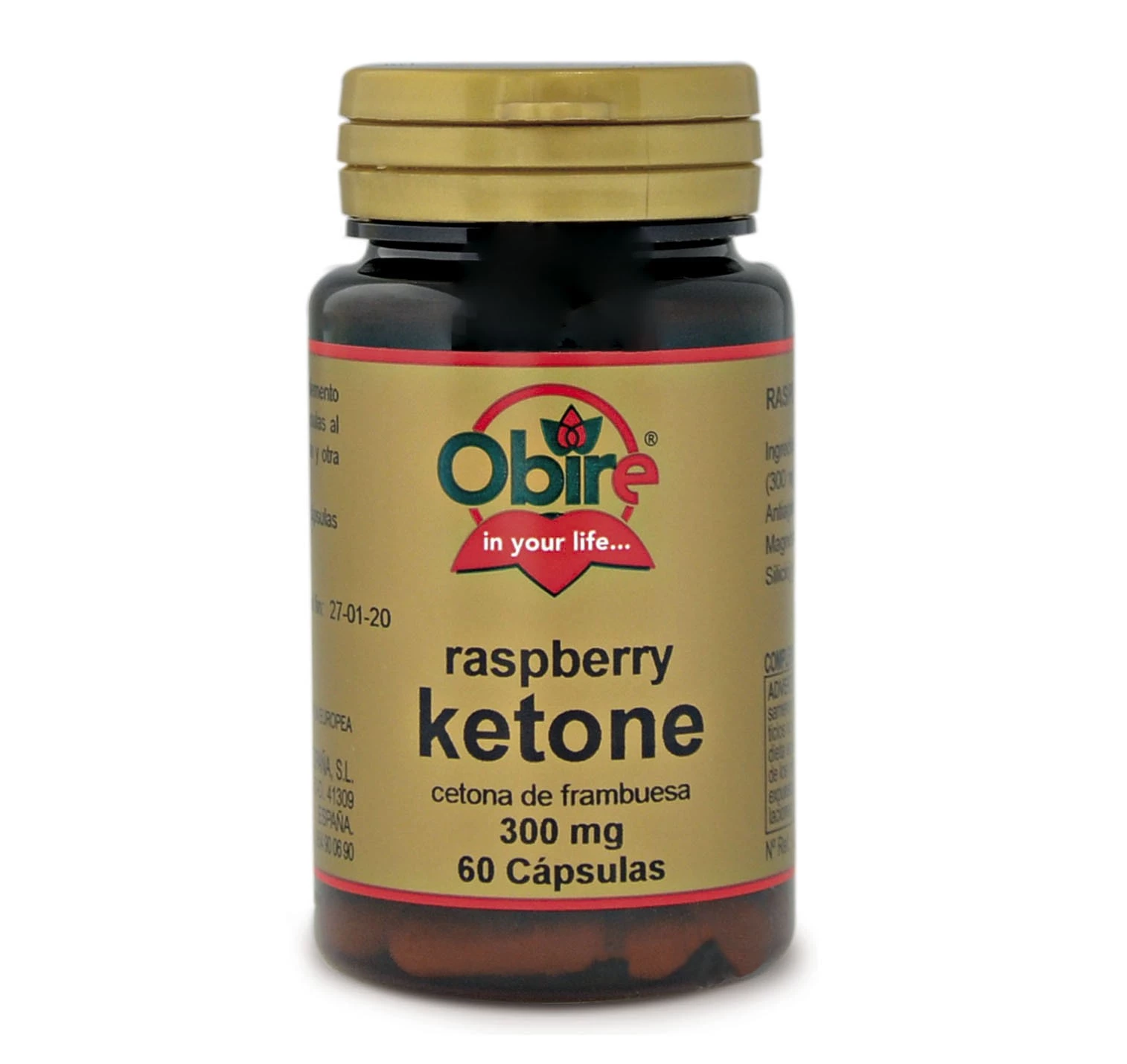 Obire Ketonas (Frambuesa) 300 mg, 60 Caps.