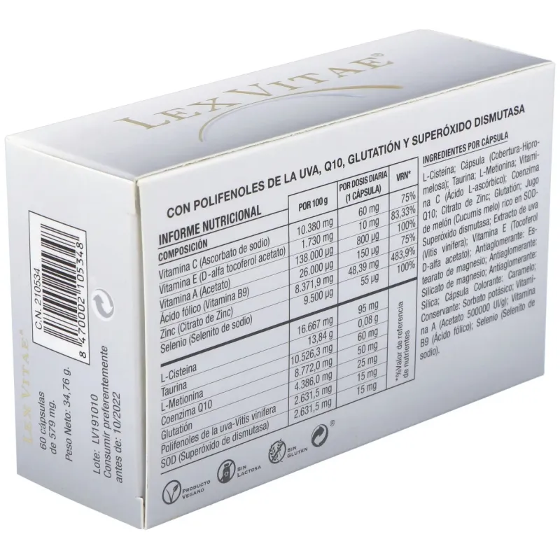 Lex vitae (uso interno) blister 60cap. | Farmacia Barata