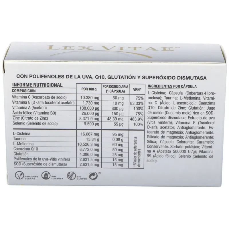 Lex vitae (uso interno) blister 60cap. | Farmacia Barata