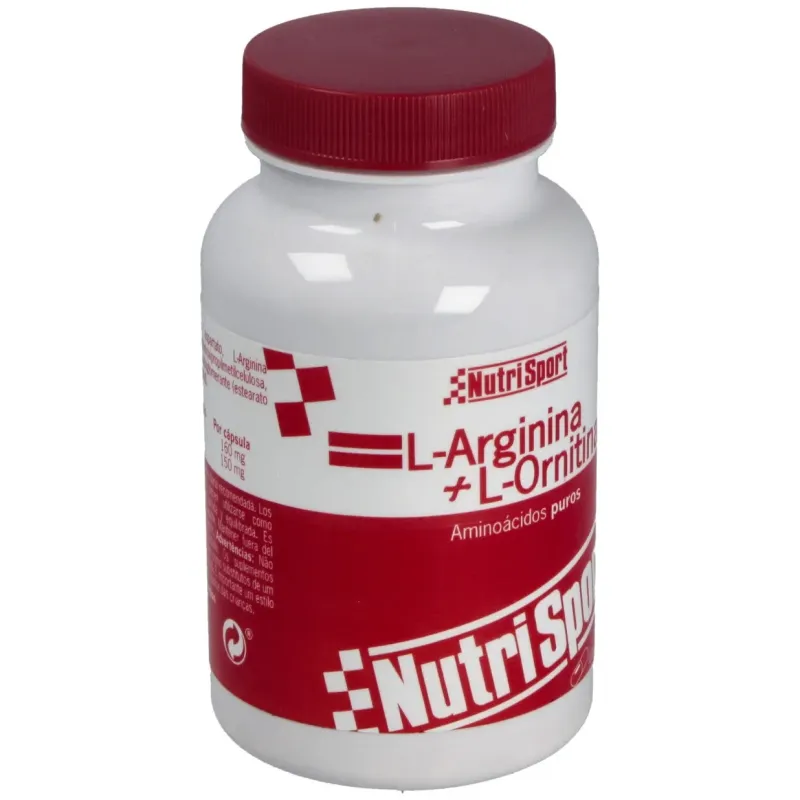 Nutrisport l-arginina + l-ornitina 100 caps 500mg | Farmacia Barata