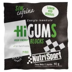 Nutrisport higums sin cafeina red berries 20 sobres