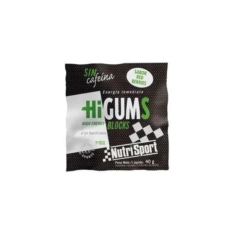 Nutrisport higums sin cafeina red berries 20 sobres | Farmacia Barata