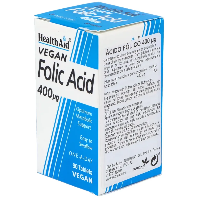 Acido folico 90comp. health aid | Farmacia Barata