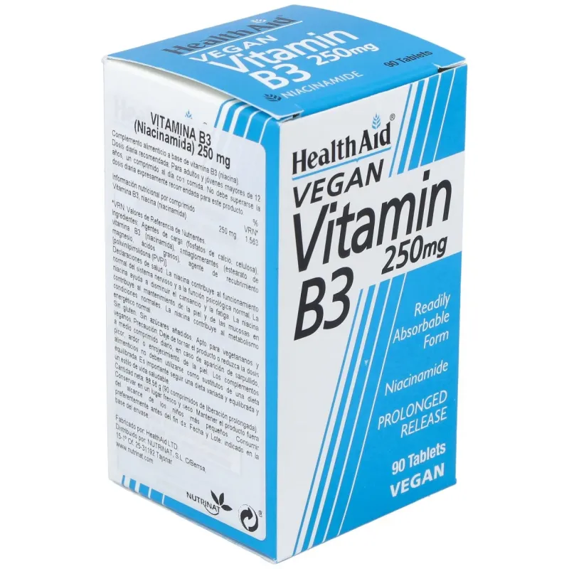 Healthaid vitamina b3 (niacinamida) 250mg 90comp | Farmacia Barata