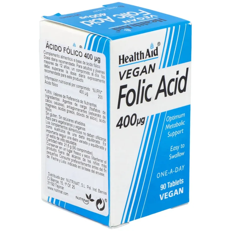 Acido folico 90comp. health aid | Farmacia Barata