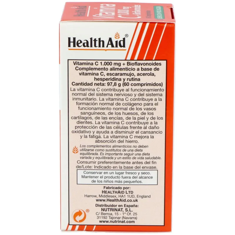 Vit c + bioflavonoides 60comp. health aid | Farmacia Barata Vit c + bioflavonoides 60comp. health aid | Farmacia Barata