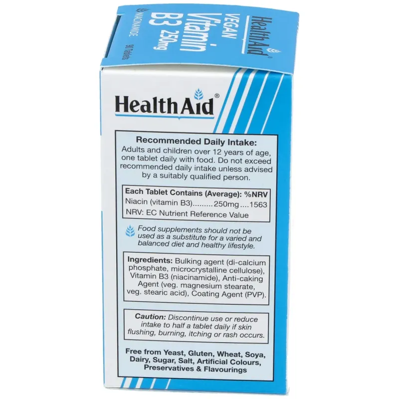 Healthaid vitamina b3 (niacinamida) 250mg 90comp | Farmacia Barata
