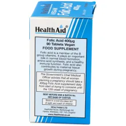 Acido folico 90comp. health aid | Farmacia Barata