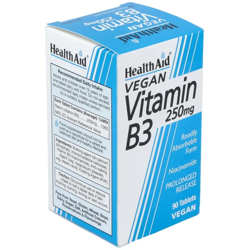 Healthaid vitamina b3 (niacinamida) 250mg 90comp | Farmacia Barata