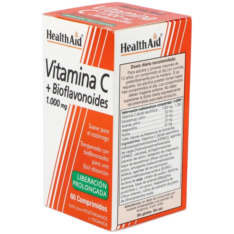 Vit c + bioflavonoides 60comp. health aid | Farmacia Barata Vit c + bioflavonoides 60comp. health aid | Farmacia Barata