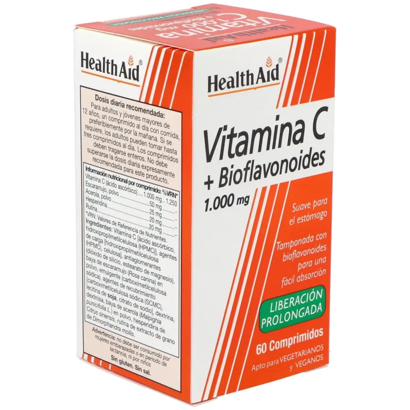 Vit c + bioflavonoides 60comp. health aid | Farmacia Barata Vit c + bioflavonoides 60comp. health aid | Farmacia Barata