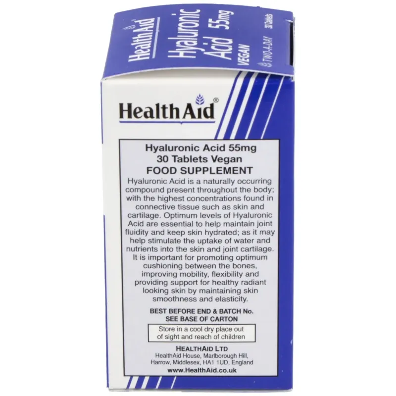 Acido hialuronico 55mg. 30comp. health aid | Farmacia Barata