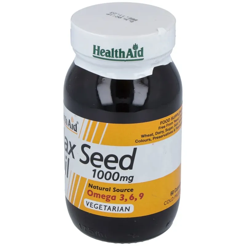 Aceite de linaza flaxseed oil 60cap. health aid | Farmacia Barata