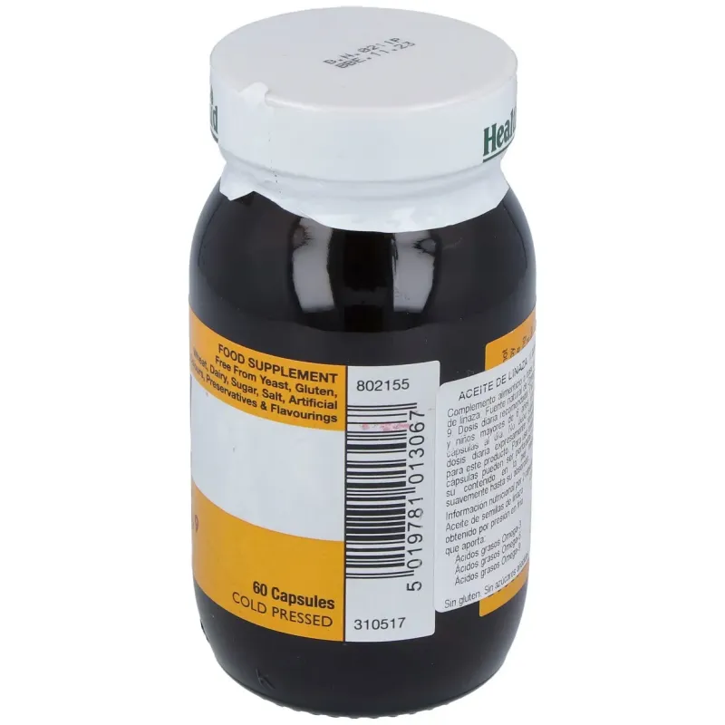 Aceite de linaza flaxseed oil 60cap. health aid | Farmacia Barata