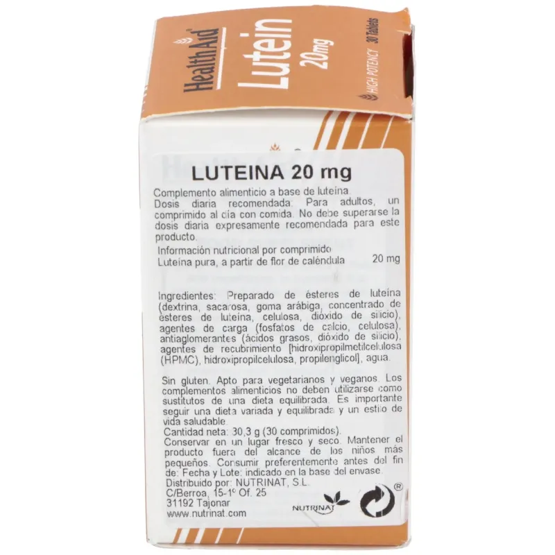 Healthaid luteina 20mg 30 tabletas | Farmacia Barata