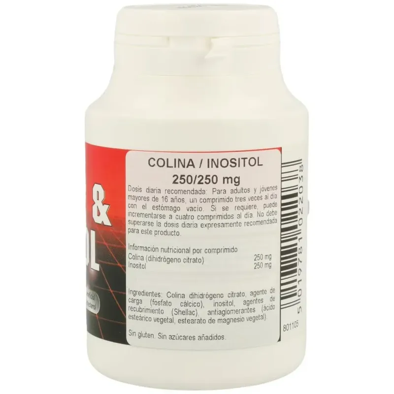 Colina/inositol 250/250mg. 60comp. health aid | Farmacia Barata