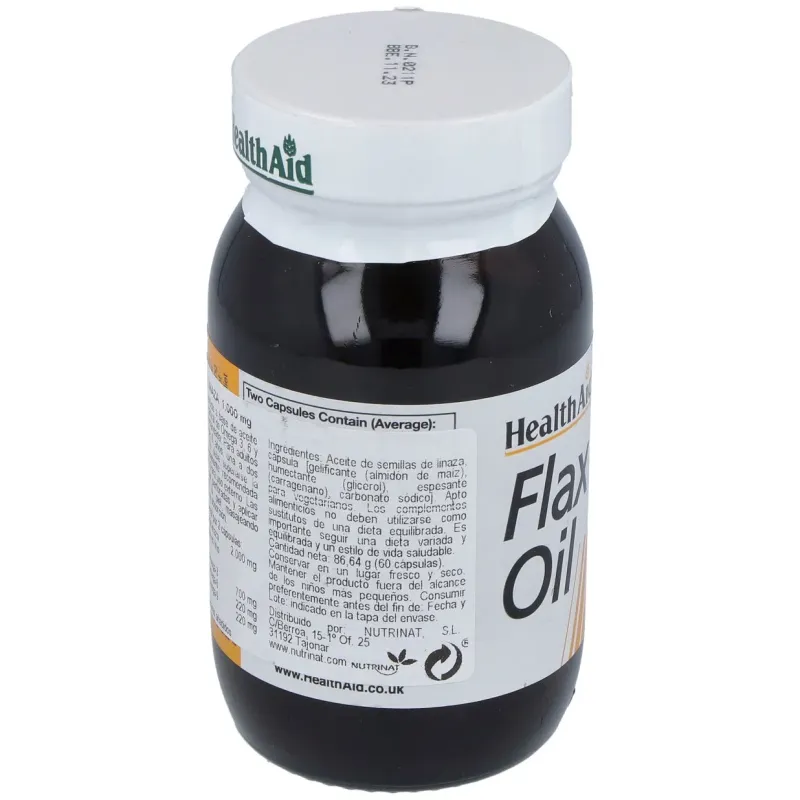 Aceite de linaza flaxseed oil 60cap. health aid | Farmacia Barata