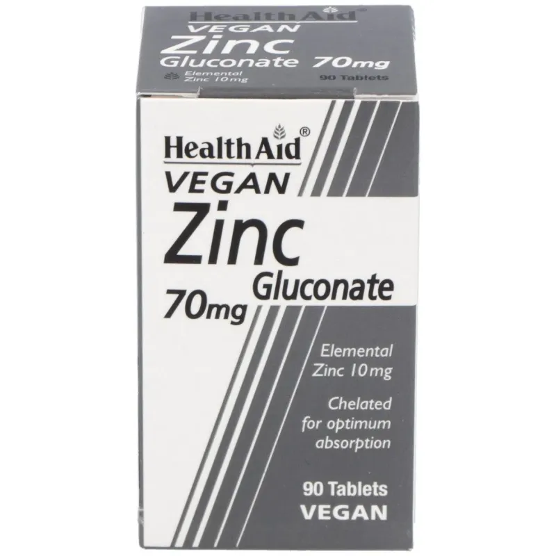 Healthaid gluconato de zinc 70 mg 90 comprimidos | Farmacia Barata