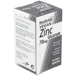 Healthaid gluconato de zinc 70 mg 90 comprimidos | Farmacia Barata