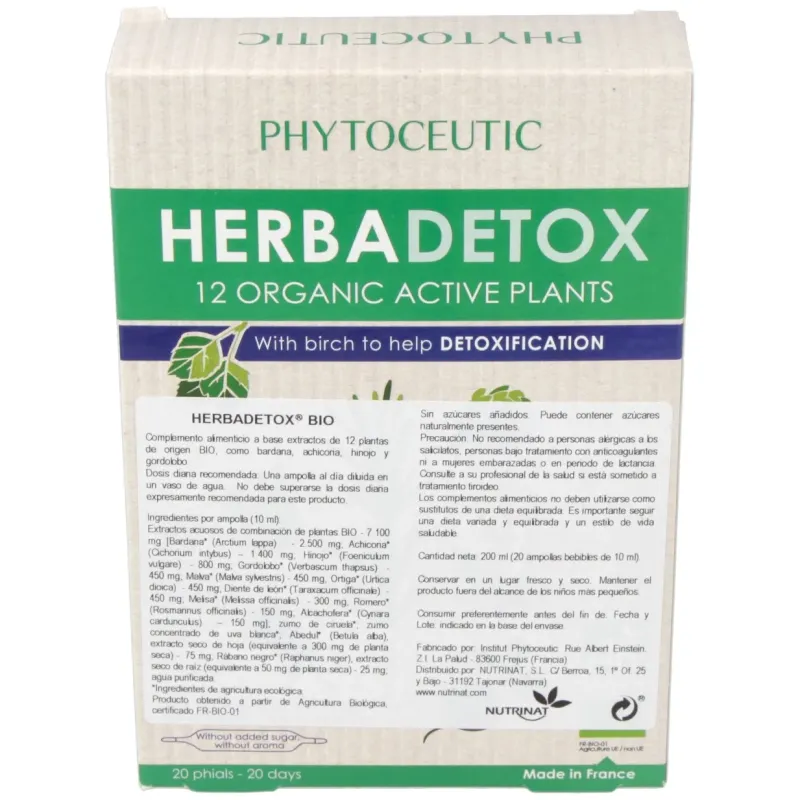 Herbadetox bio (herbadraine) 20amp. phytoceutic | Farmacia Barata