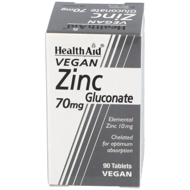Healthaid gluconato de zinc 70 mg 90 comprimidos | Farmacia Barata