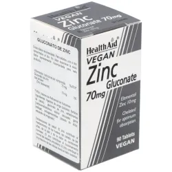Healthaid gluconato de zinc 70 mg 90 comprimidos | Farmacia Barata