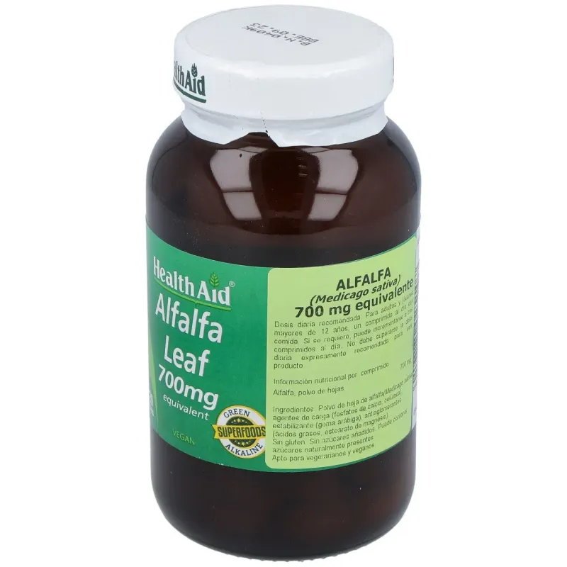 Healthaid alfalfa (medicago sativa) 700 mg 120 comprimidos | Farmacia Barata