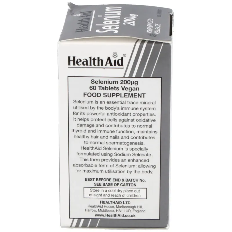 Healthaid selenio 200 gr 60 comprimidos | Farmacia Barata