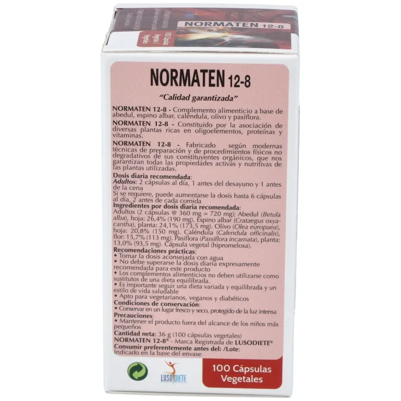 Lusodiete normaten 12-8 100caps | Farmacia Barata