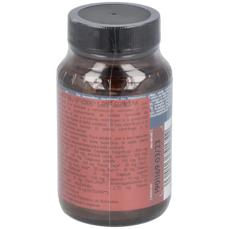 Terranova ortiga licopeno y zinc complex 50 cápsulas | Farmacia Barata