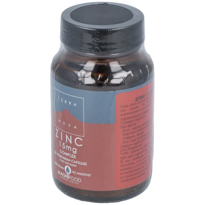 Terranova zinc 15 mg complex 50 cápsulas | Farmacia Barata