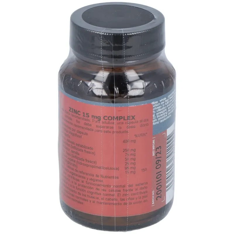 Terranova zinc 15 mg complex 50 cápsulas | Farmacia Barata