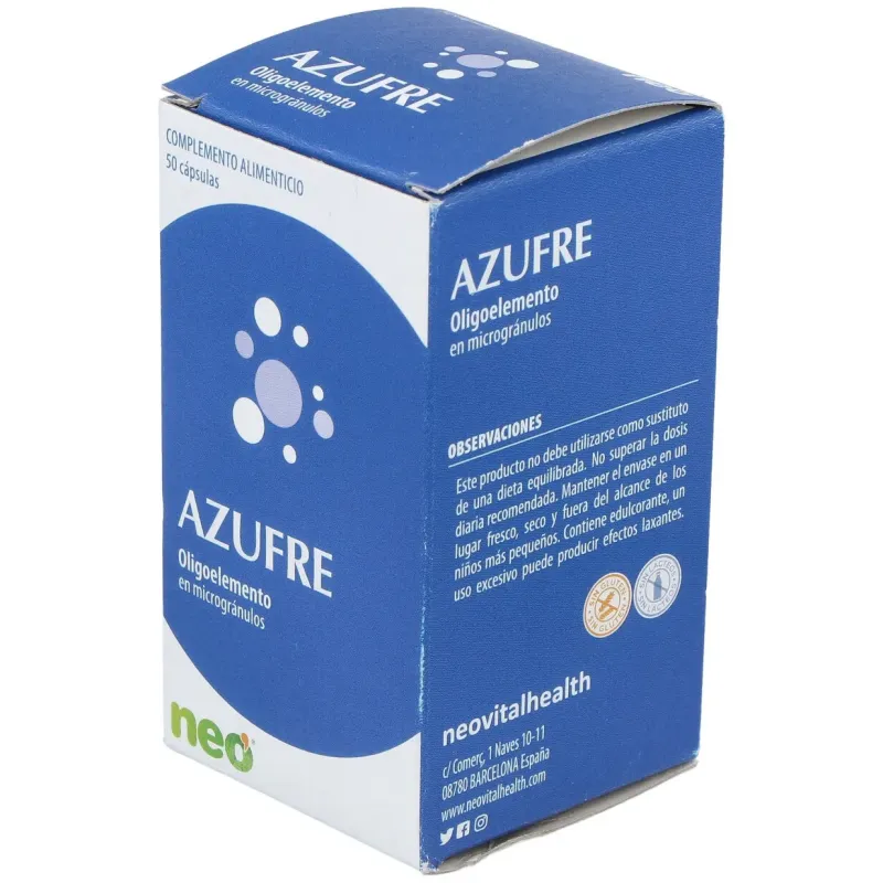 Azufre microgranulos neo 50cap. | Farmacia Barata