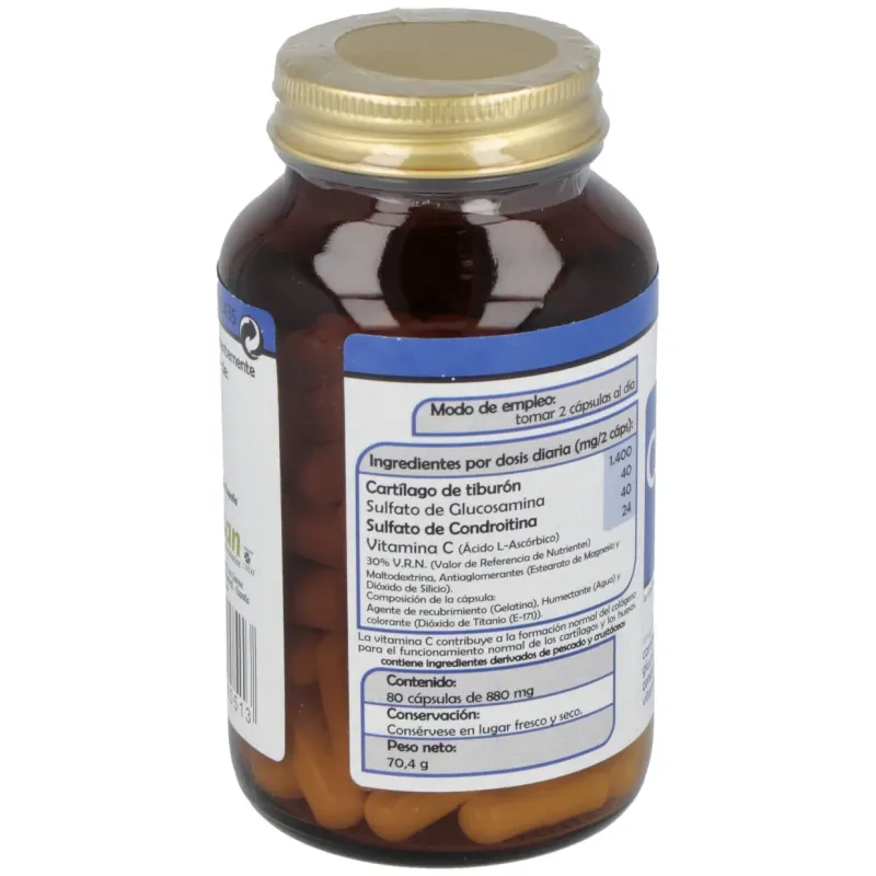 Cartilsamina (cartilago de tiburon) 80cap. | Farmacia Barata