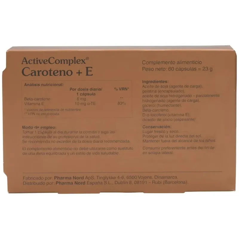 Activecomplex® caroteno + e 60cáps | Farmacia Barata
