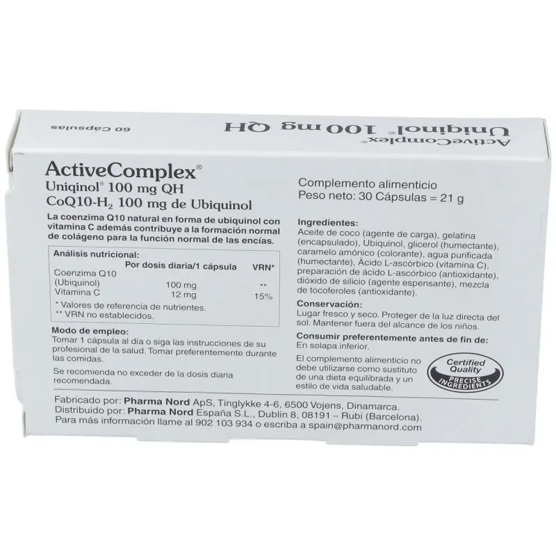 Activecomplex q10 ubiqinol 60cap. | Farmacia Barata