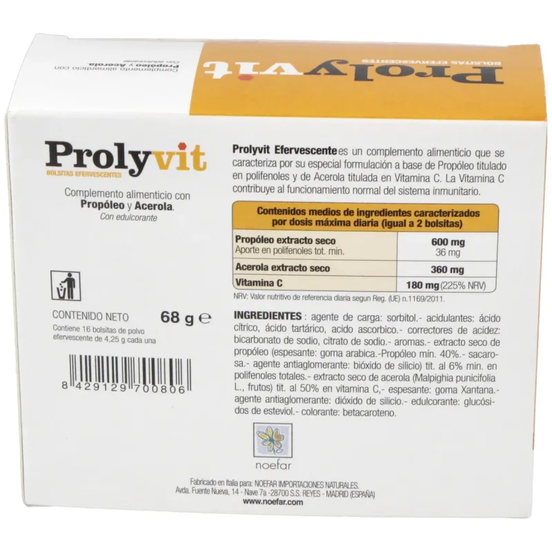 Noefar prolyvit efervescente 16 sobres | Farmacia Barata