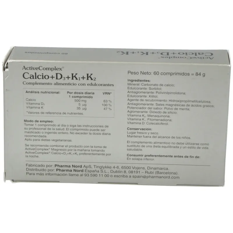 Activecomplex® calcio+ d3+ k 60comp | Farmacia Barata