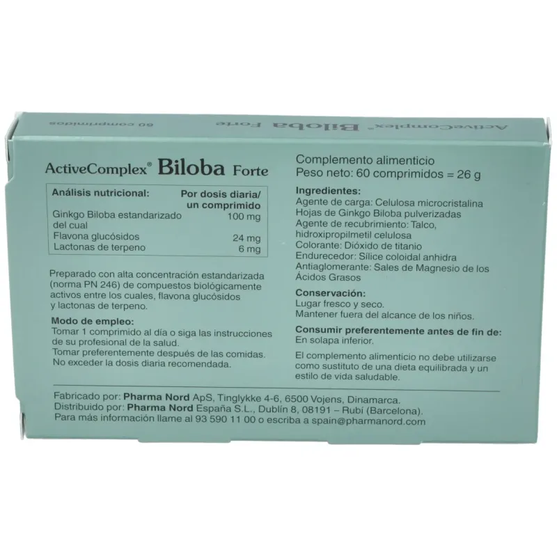 Activecomplex biloba forte 60comp. | Farmacia Barata Activecomplex biloba forte 60comp. | Farmacia Barata