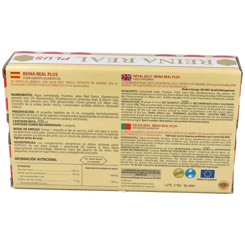 Robis reina real plus 20 ampollas | Farmacia Barata