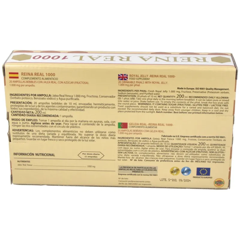 Robis jalea reina real 1000 20 amp cristal | Farmacia Barata Robis jalea reina real 1000 20 amp cristal | Farmacia Barata